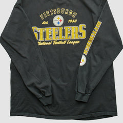 Pittsburgh Steelers NFL 2000s Long Sleeve T-shirt - Black T-shirts