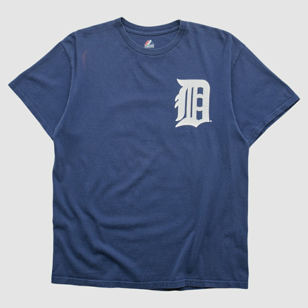 Detroit Tigers Majestic 2000s T-shirt - Navy - Vintage T-shirts