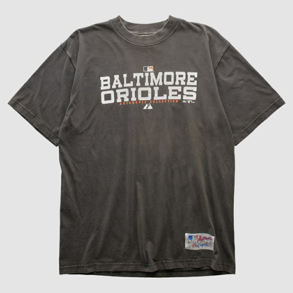 Baltimore Orioles Majestic 2000s T-shirt - Charcoal - Vintage T-shirts