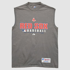Boston Red Sox Majestic 2000s Tank - Gray - XVintage Tanks
