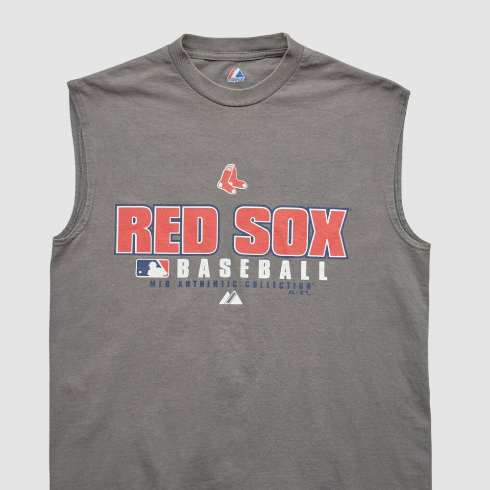 Boston Red Sox Majestic 2000s Tank - Gray - XVintage Tanks