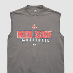 Boston Red Sox Majestic 2000s Tank - Gray - XVintage Tanks