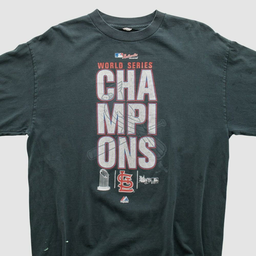 St. Louis Cardinals 2011 Long Sleeve T-shirt - Charcoal - Vintage T-shirts