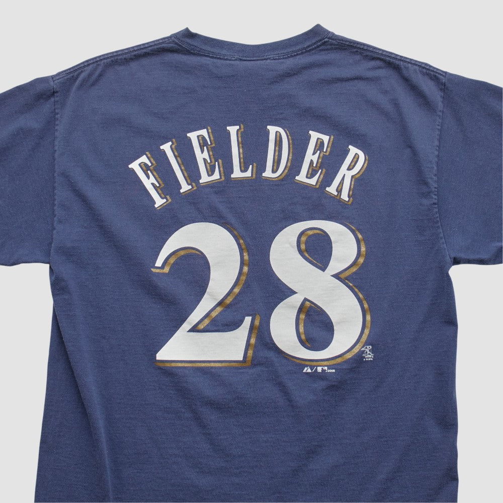 Milwaukee Brewers Majestic 2008 T-shirt - Navy - Vintage T-shirts