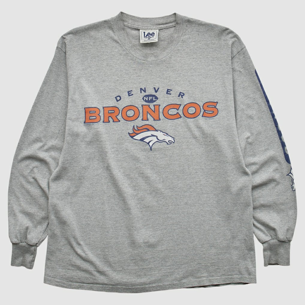Denver Broncos Lee Apparel 2000s Long Sleeve T-shirt - Heather Gray T-shirts