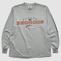 Denver Broncos Lee Apparel 2000s Long Sleeve T-shirt - Heather Gray T-shirts