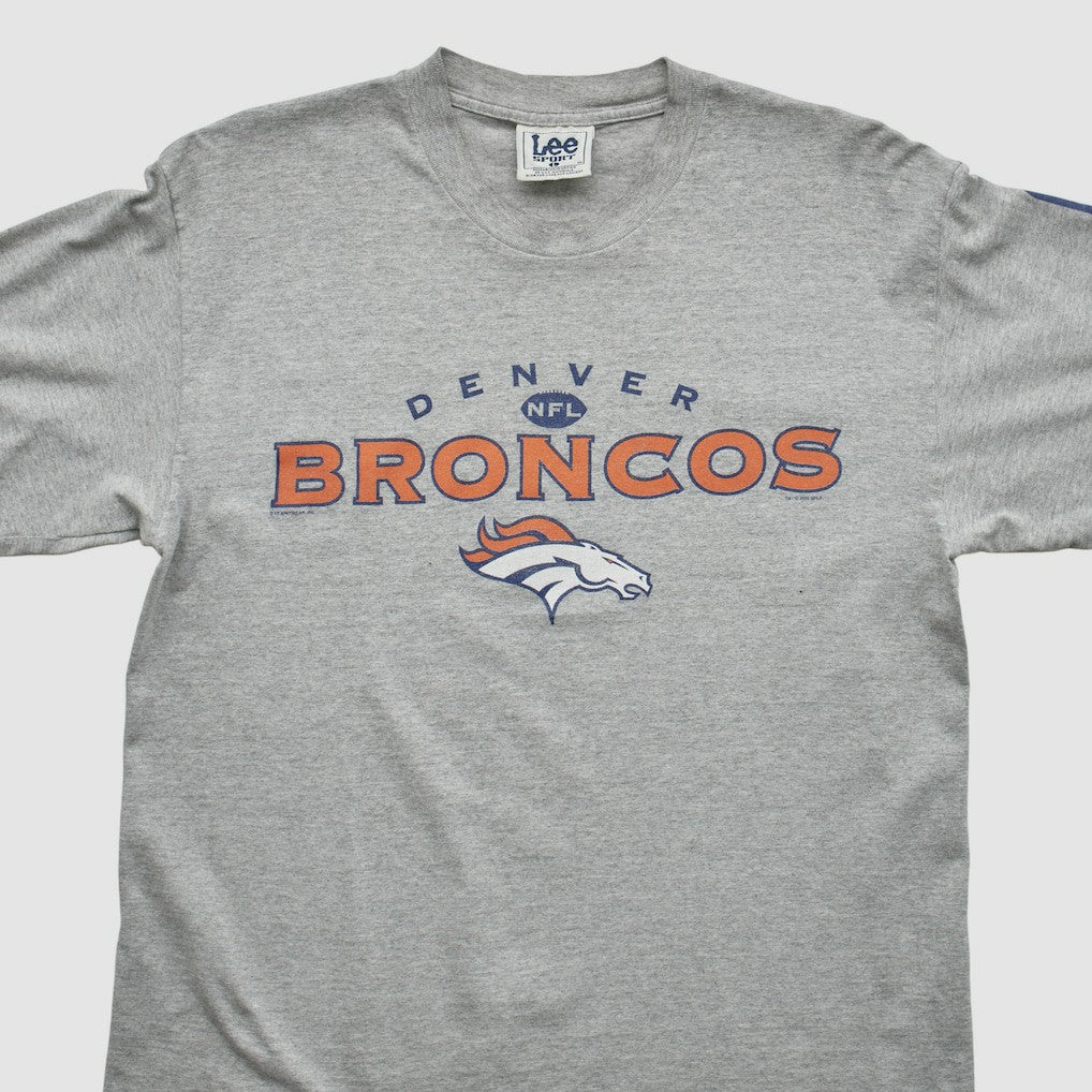 Denver Broncos Lee Apparel 2000s Long Sleeve T-shirt - Heather Gray T-shirts