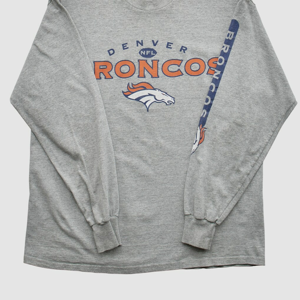 Denver Broncos Lee Apparel 2000s Long Sleeve T-shirt - Heather Gray T-shirts