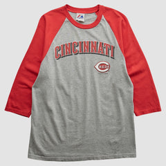 Cincinnati Reds Majestic 2000s T-shirt - Heather Gray - Vintage T-shirts