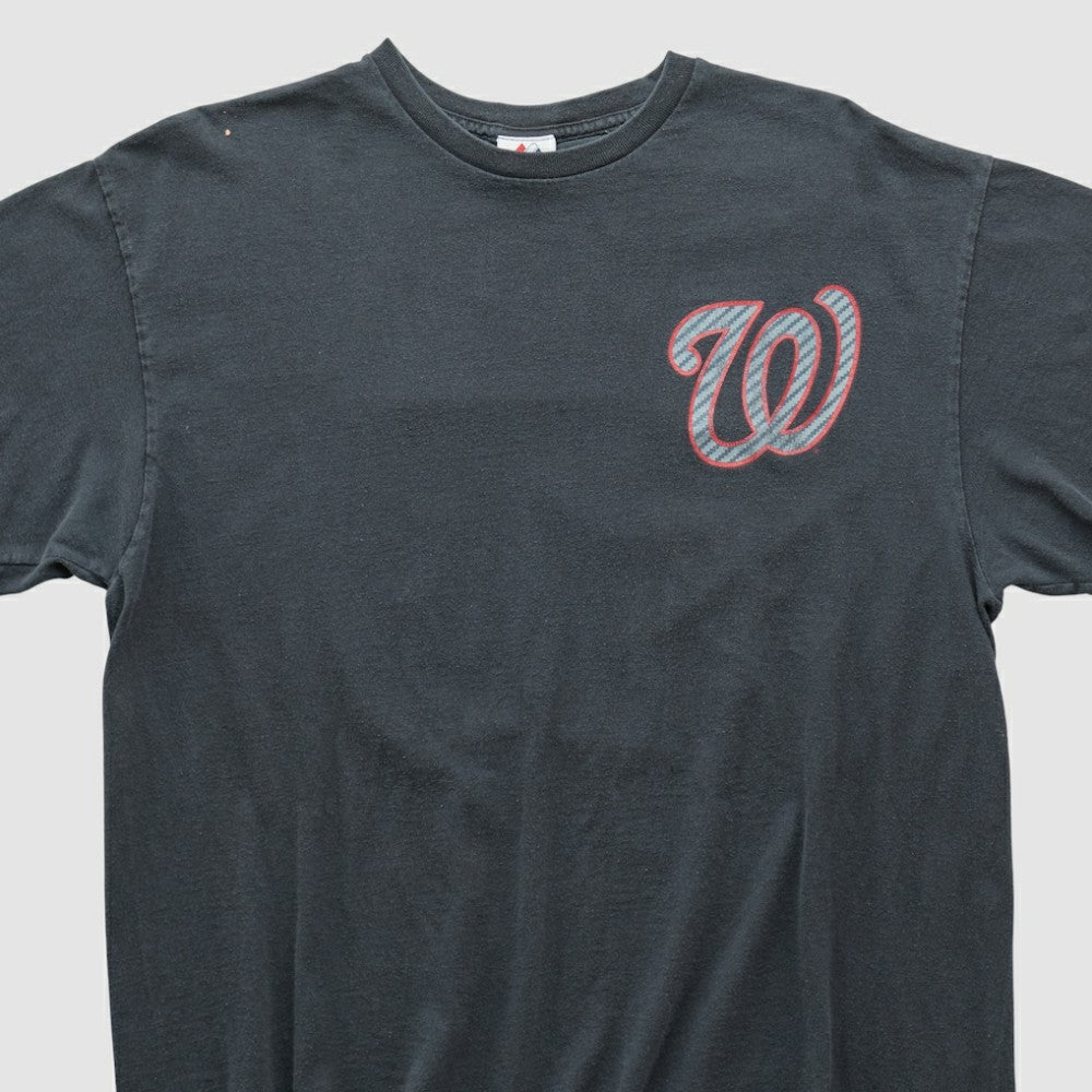 Washington Nationals Majestic 2010s T-shirt - Charcoal - Vintage T-shirts