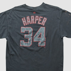 Washington Nationals Majestic 2010s T-shirt - Charcoal - Vintage T-shirts