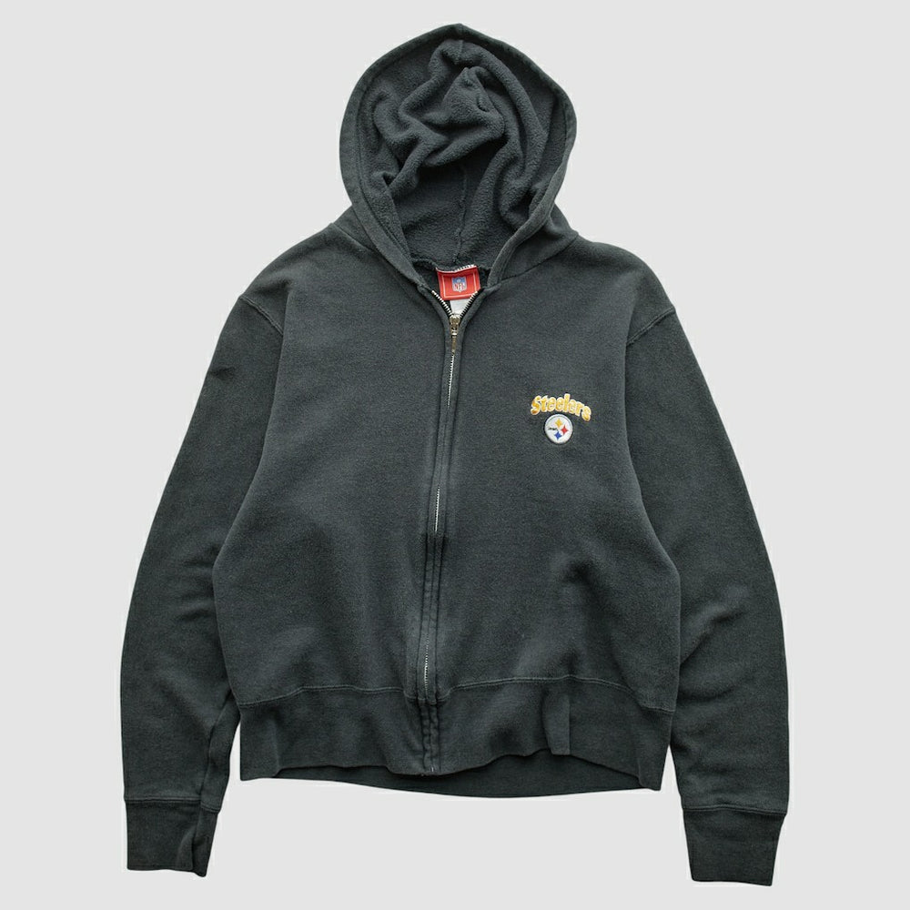 Pittsburgh Steelers NFL 2000s Hooded Full Zip Sweatshirt - Black Sweatshirts