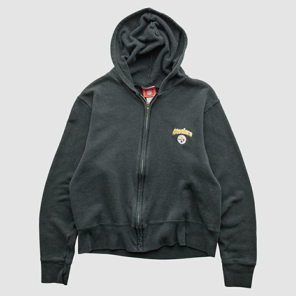 Pittsburgh Steelers NFL 2000s Hooded Full Zip Sweatshirt - Black Sweatshirts