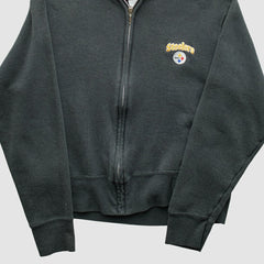 Pittsburgh Steelers NFL 2000s Hooded Full Zip Sweatshirt - Black Sweatshirts