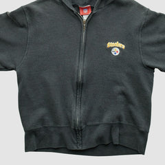 Pittsburgh Steelers NFL 2000s Hooded Full Zip Sweatshirt - Black Sweatshirts