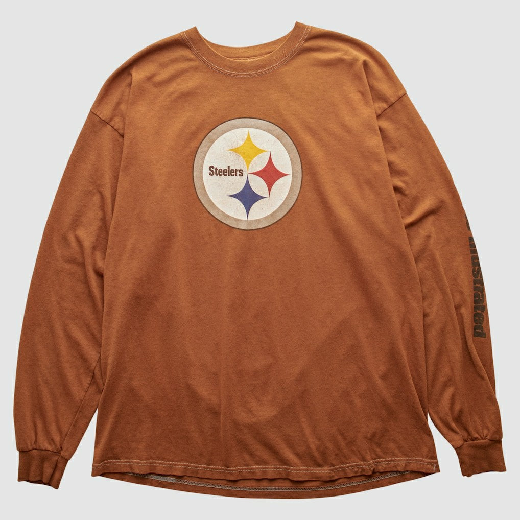 Pittsburgh Steelers Gildan 2000s Long Sleeve T-shirt - Brown T-shirts
