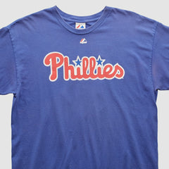 Philadelphia Phillies Majestic 2010s T-shirt - Blue - Vintage T-shirts