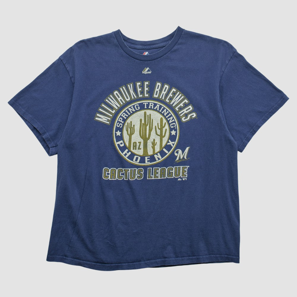 Milwaukee Brewers Majestic 2000s T-shirt - Navy - Vintage T-shirts