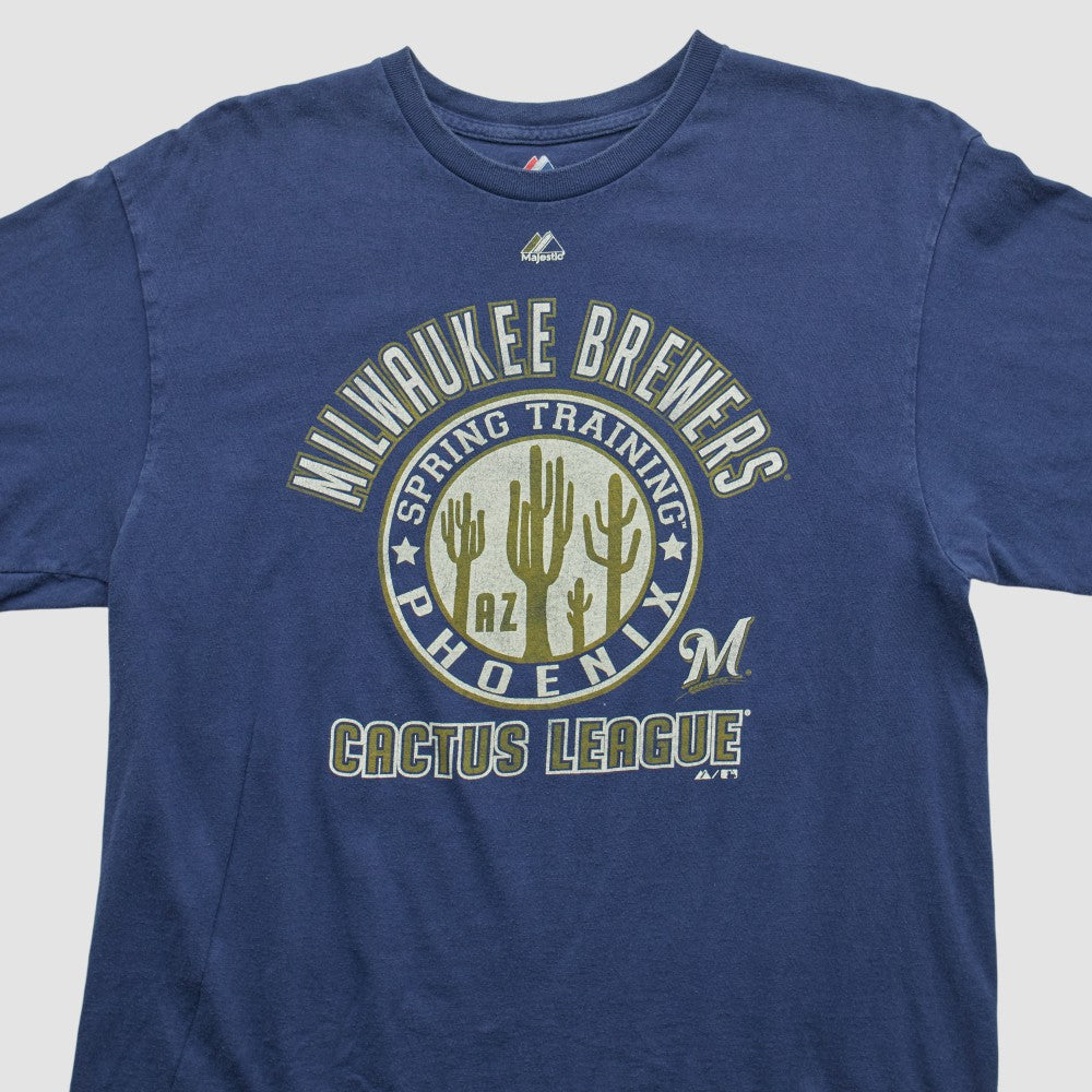 Milwaukee Brewers Majestic 2000s T-shirt - Navy - Vintage T-shirts