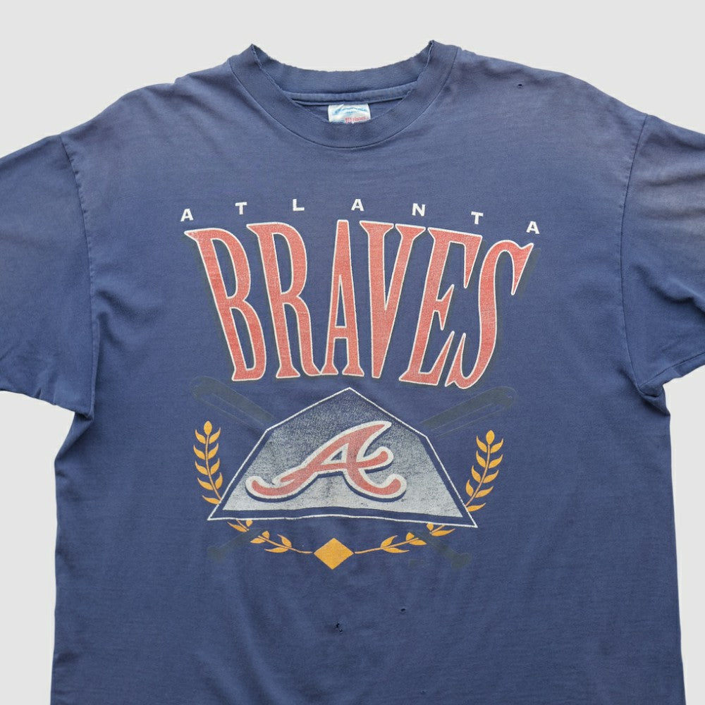 Atlanta Braves Hanes 90s T-shirt - Navy - Vintage T-shirts