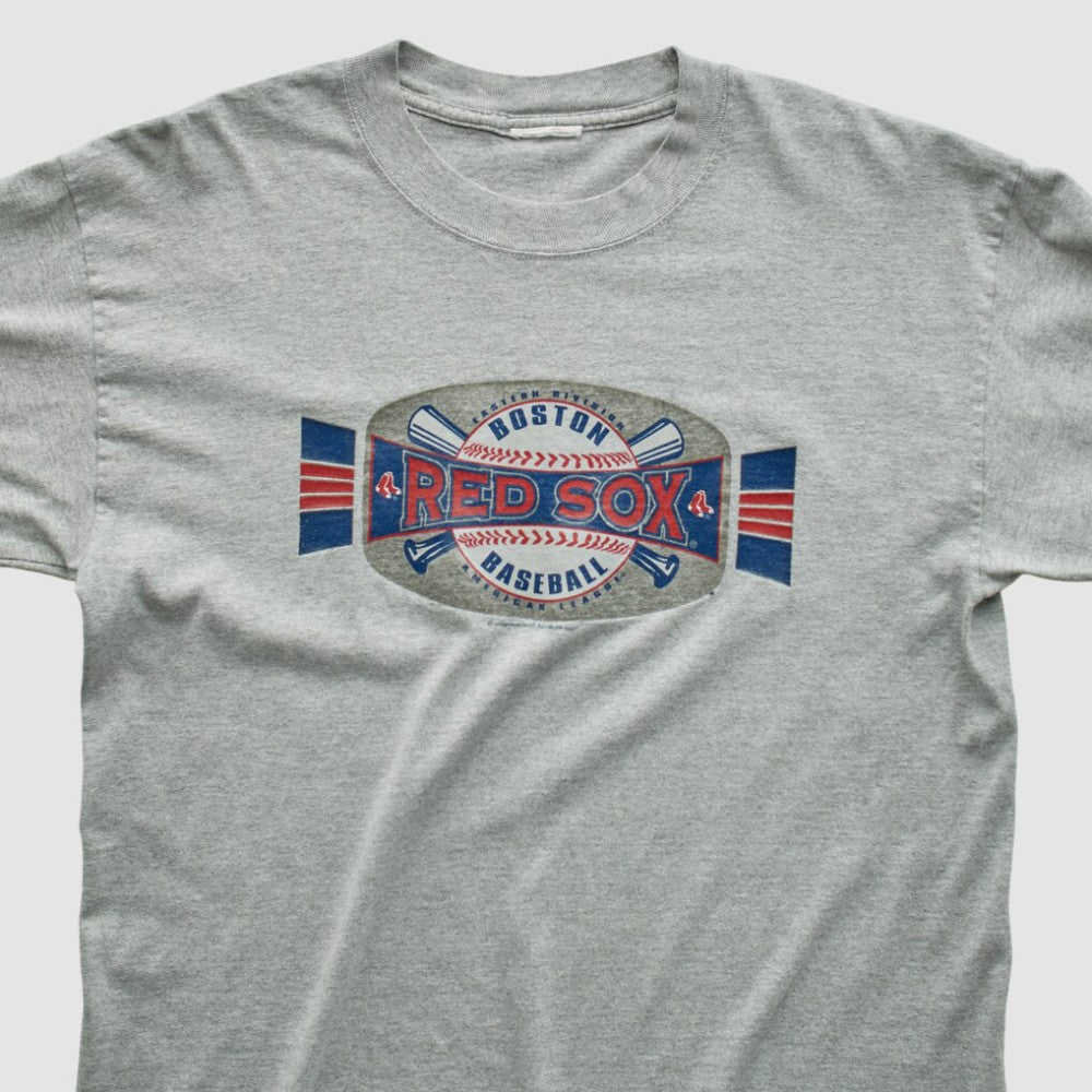 Boston Red Sox 2001 Long Sleeve T-shirt - Heather Gray - Vintage T-shirts