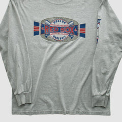 Boston Red Sox 2001 Long Sleeve T-shirt - Heather Gray - Vintage T-shirts