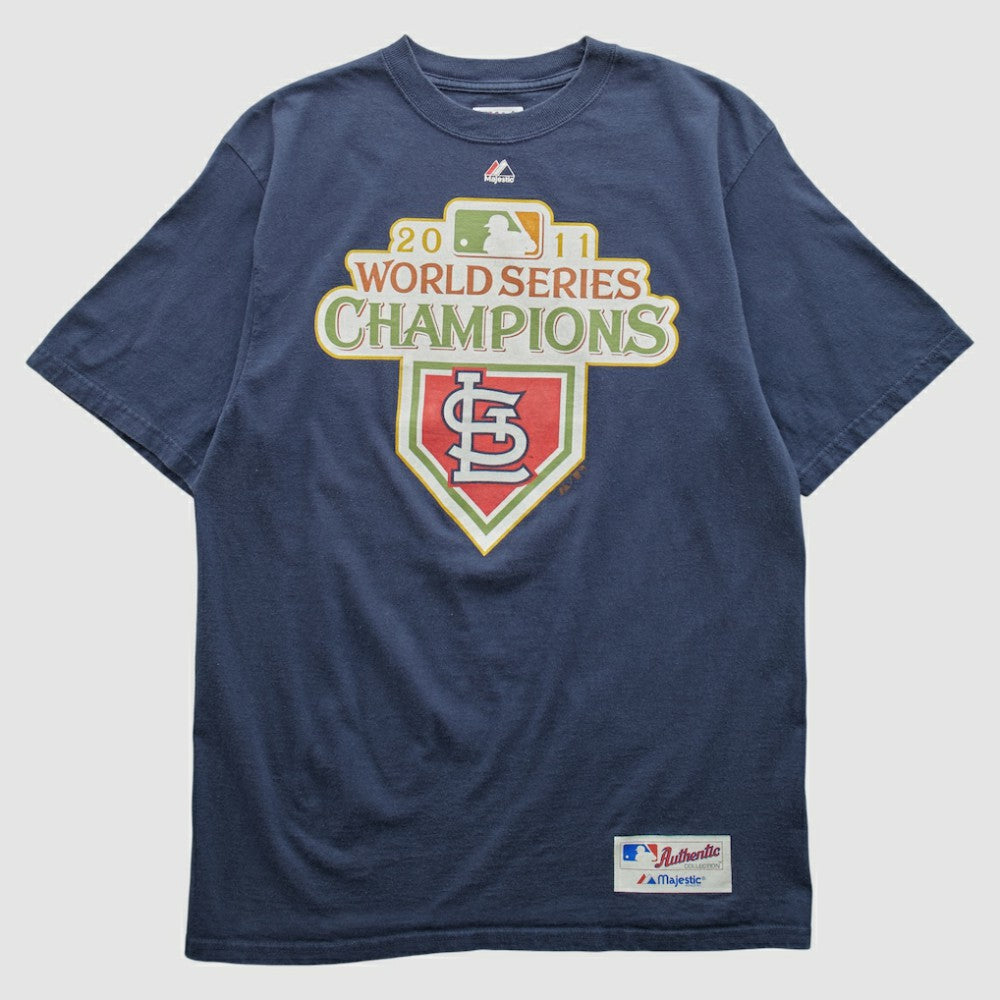 St. Louis Cardinals Majestic 2011 T-shirt - Navy - Vintage T-shirts