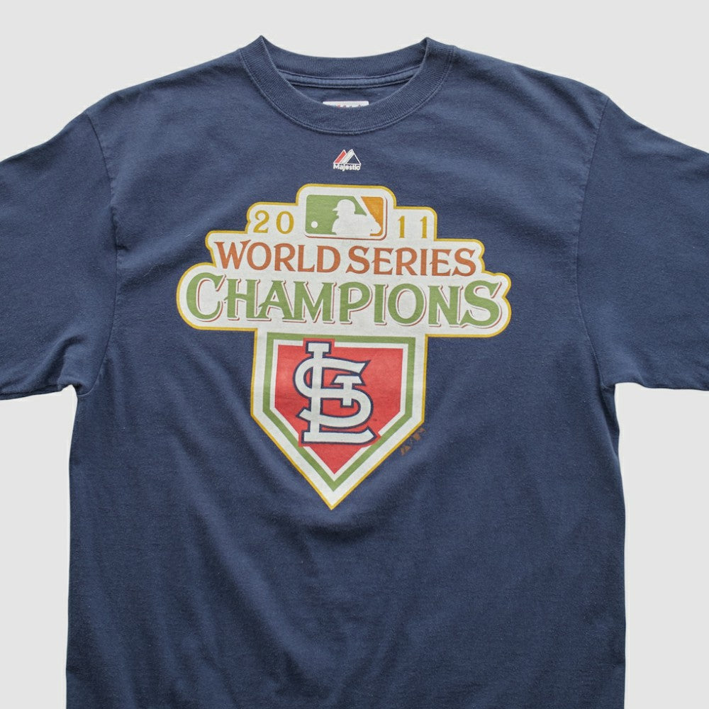 St. Louis Cardinals Majestic 2011 T-shirt - Navy - Vintage T-shirts