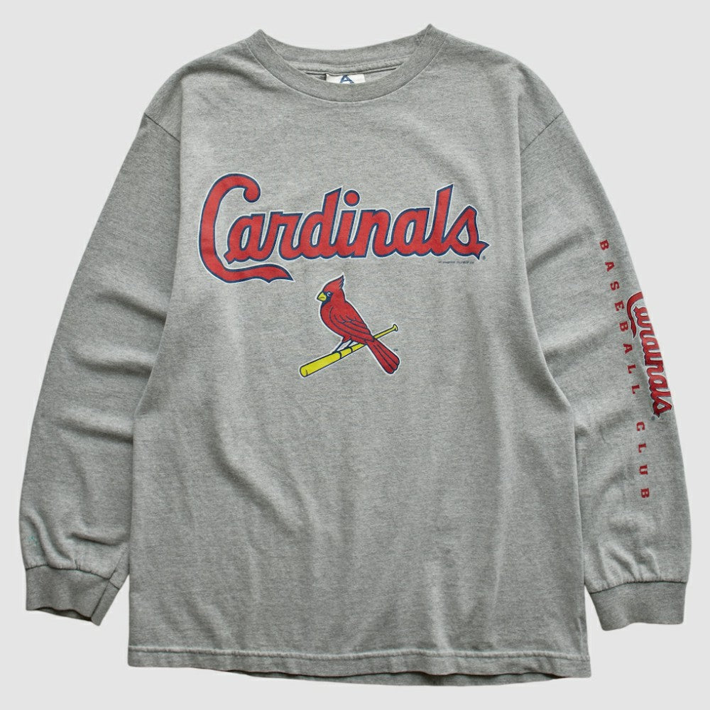 St. Louis Cardinals 2000s Long Sleeve T-shirt - Heather Gray - Vintage T-shirts