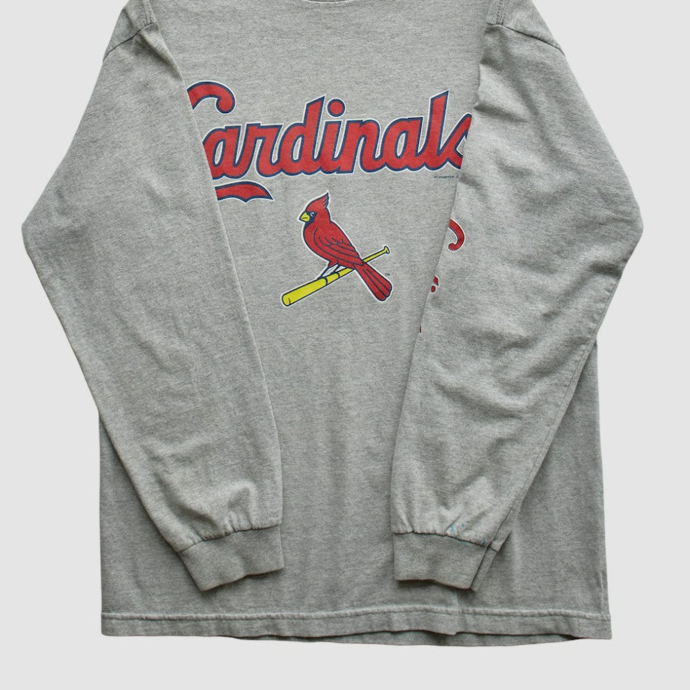 St. Louis Cardinals 2000s Long Sleeve T-shirt - Heather Gray - Vintage T-shirts