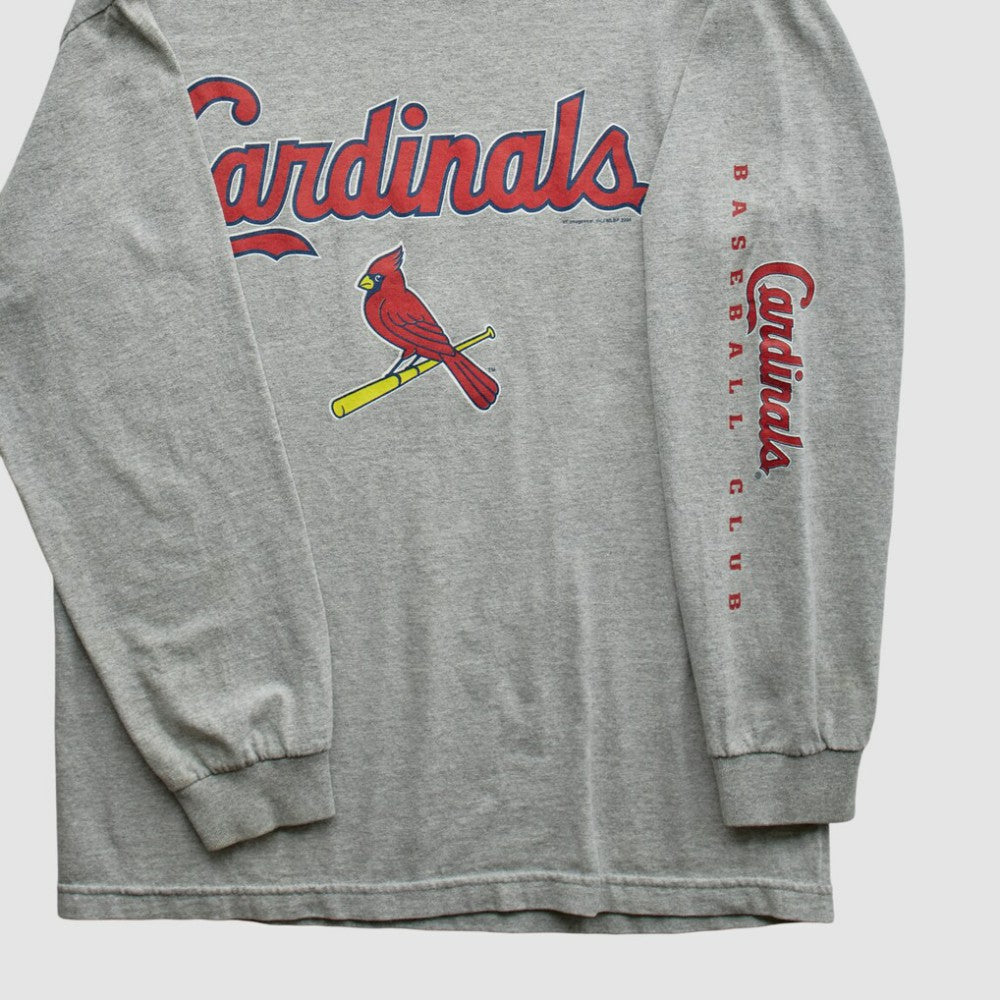 St. Louis Cardinals 2000s Long Sleeve T-shirt - Heather Gray - Vintage T-shirts