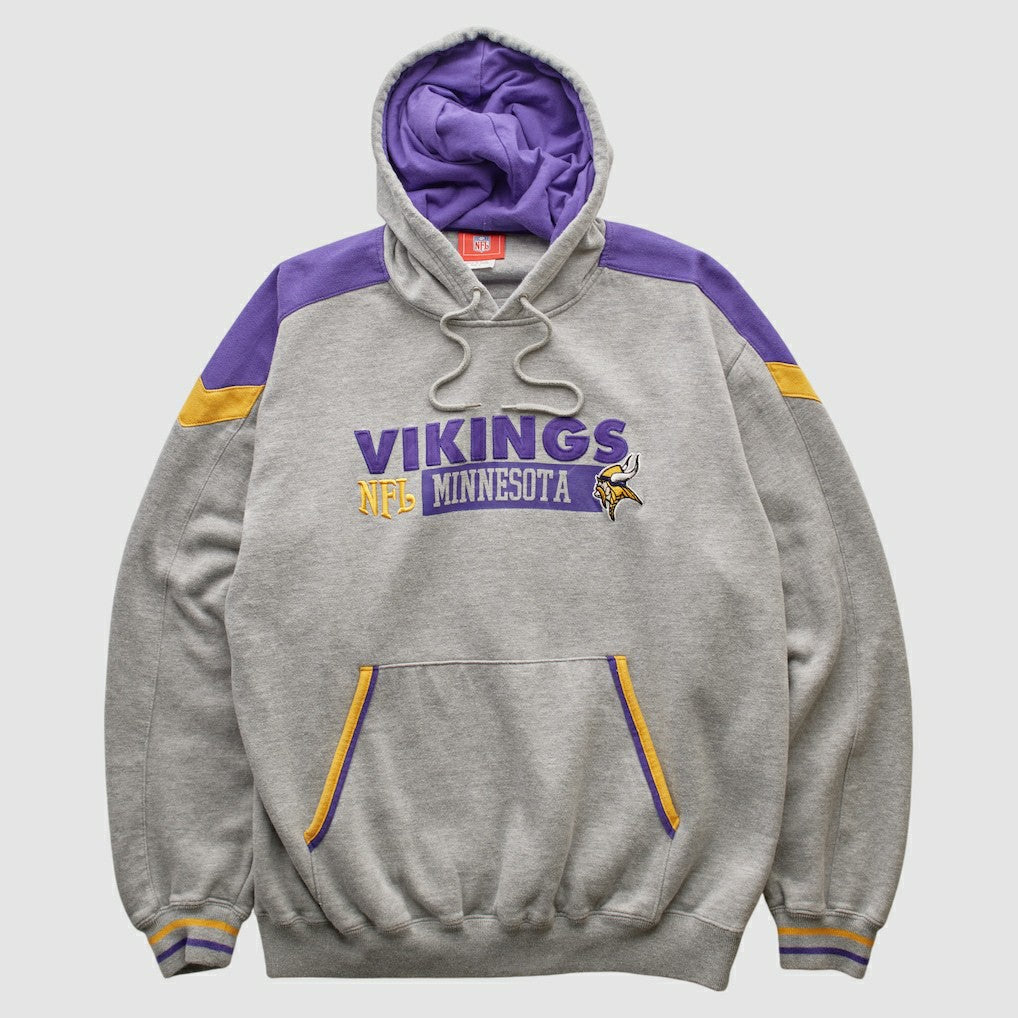 Minnesota Vikings NFL 2000s Hooded Pullover Sweatshirt - Heather Gray Pullover