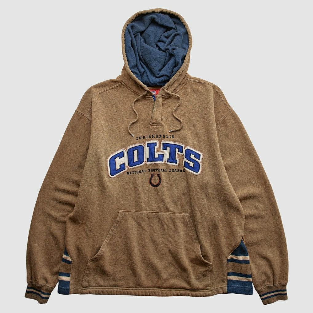 Indianapolis Colts NFL 2000s Hooded Pullover Sweatshirt - Tan Pullover