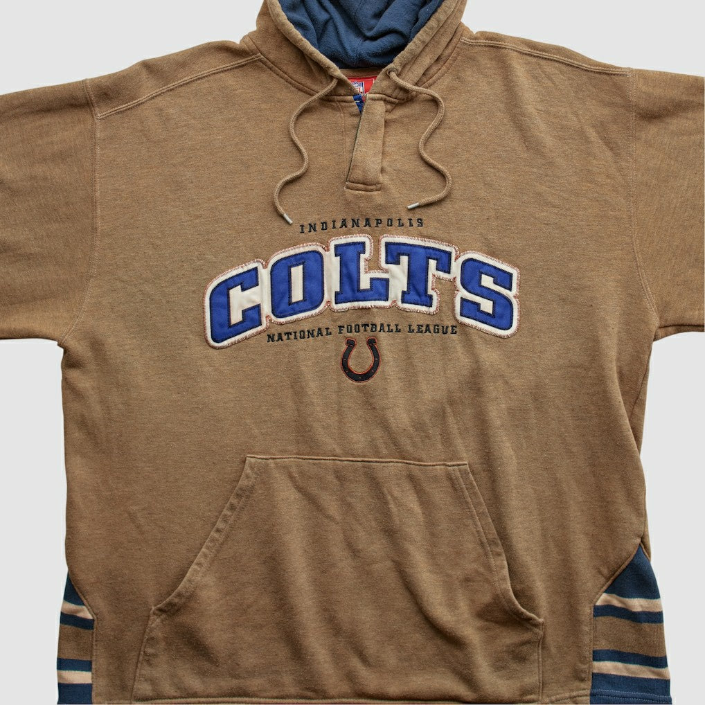 Indianapolis Colts NFL 2000s Hooded Pullover Sweatshirt - Tan Pullover