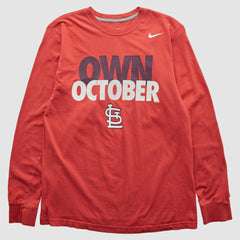 St. Louis Cardinals Nike 2010s Long Sleeve T-shirt - Red - Vintage T-shirts