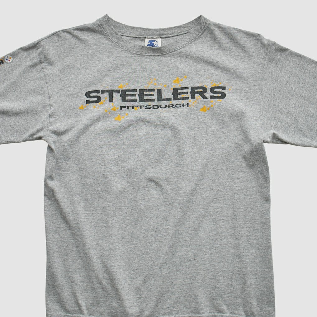 Pittsburgh Steelers Starter 90s Long Sleeve T-shirt - Heather Gray T-shirts