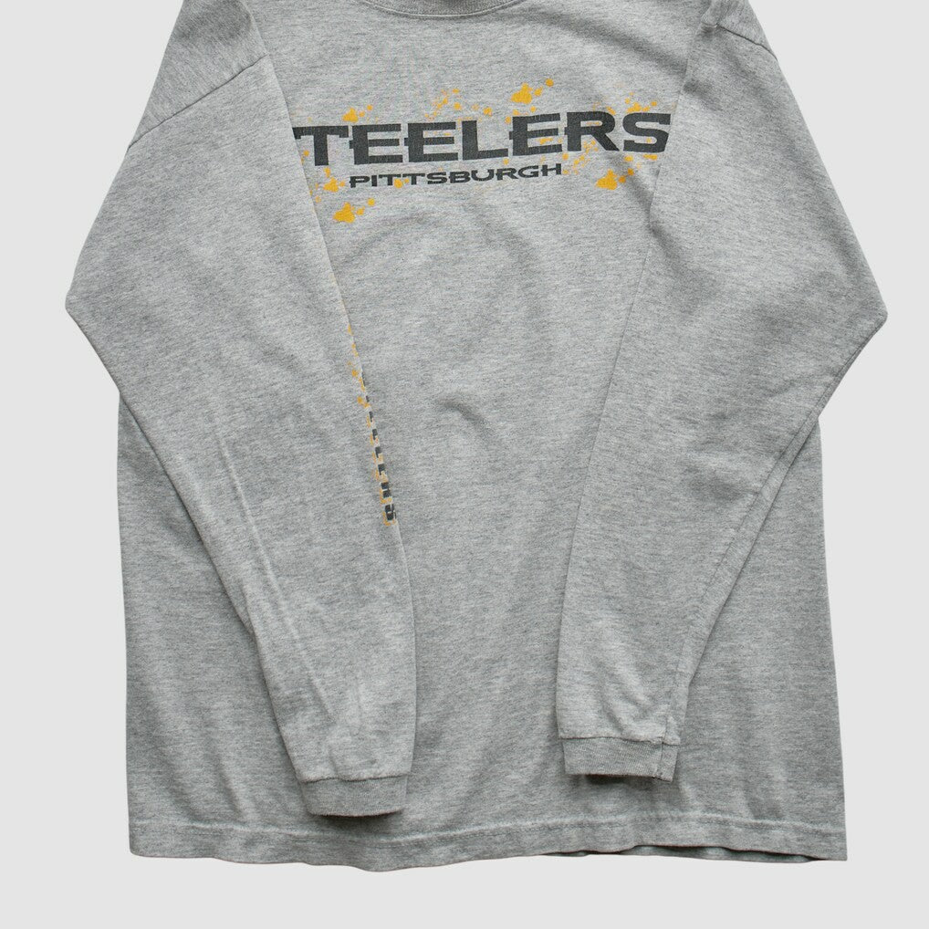 Pittsburgh Steelers Starter 90s Long Sleeve T-shirt - Heather Gray T-shirts