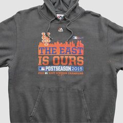 New York Mets Majestic 2015 Hooded Pullover Sweatshirt - Dark Heather Gray - XVintage Pullover