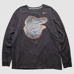 Baltimore Orioles Nike 2010s Long Sleeve T-shirt - Black - Vintage T-shirts