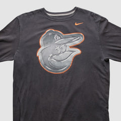 Baltimore Orioles Nike 2010s Long Sleeve T-shirt - Black - Vintage T-shirts