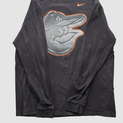 Baltimore Orioles Nike 2010s Long Sleeve T-shirt - Black - Vintage T-shirts