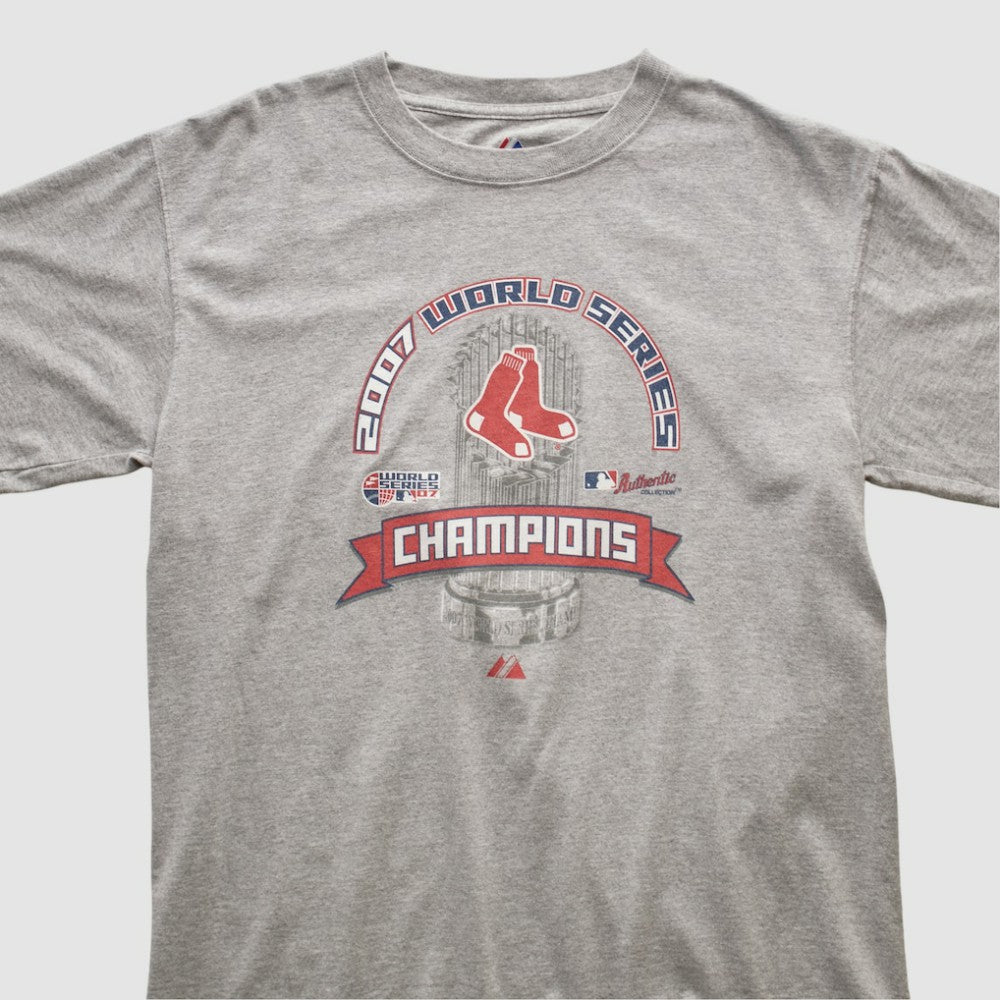 Boston Red Sox Majestic 2007 T-shirt - Heather Gray - Vintage T-shirts