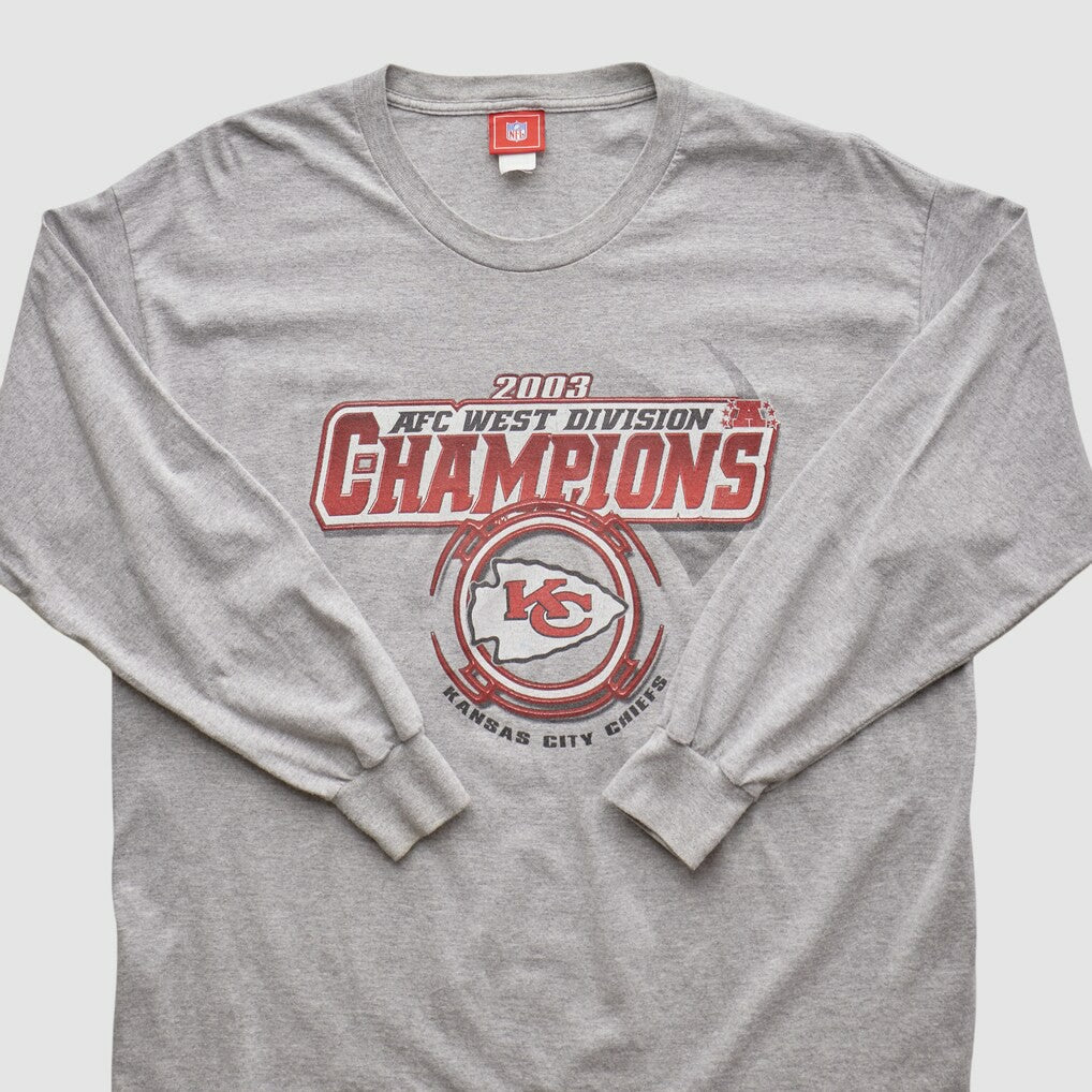 Kansas City Chiefs NFL 2003 Long Sleeve T-shirt - Heather Gray T-shirts