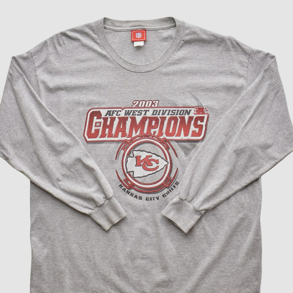 Kansas City Chiefs NFL 2003 Long Sleeve T-shirt - Heather Gray T-shirts