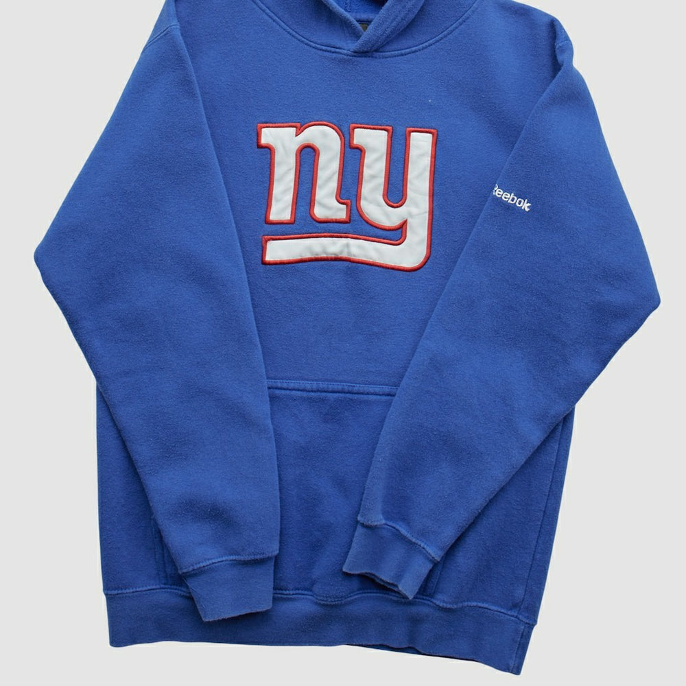 New York Giants Reebok 2000s Hooded Pullover Sweatshirt - Blue Pullover