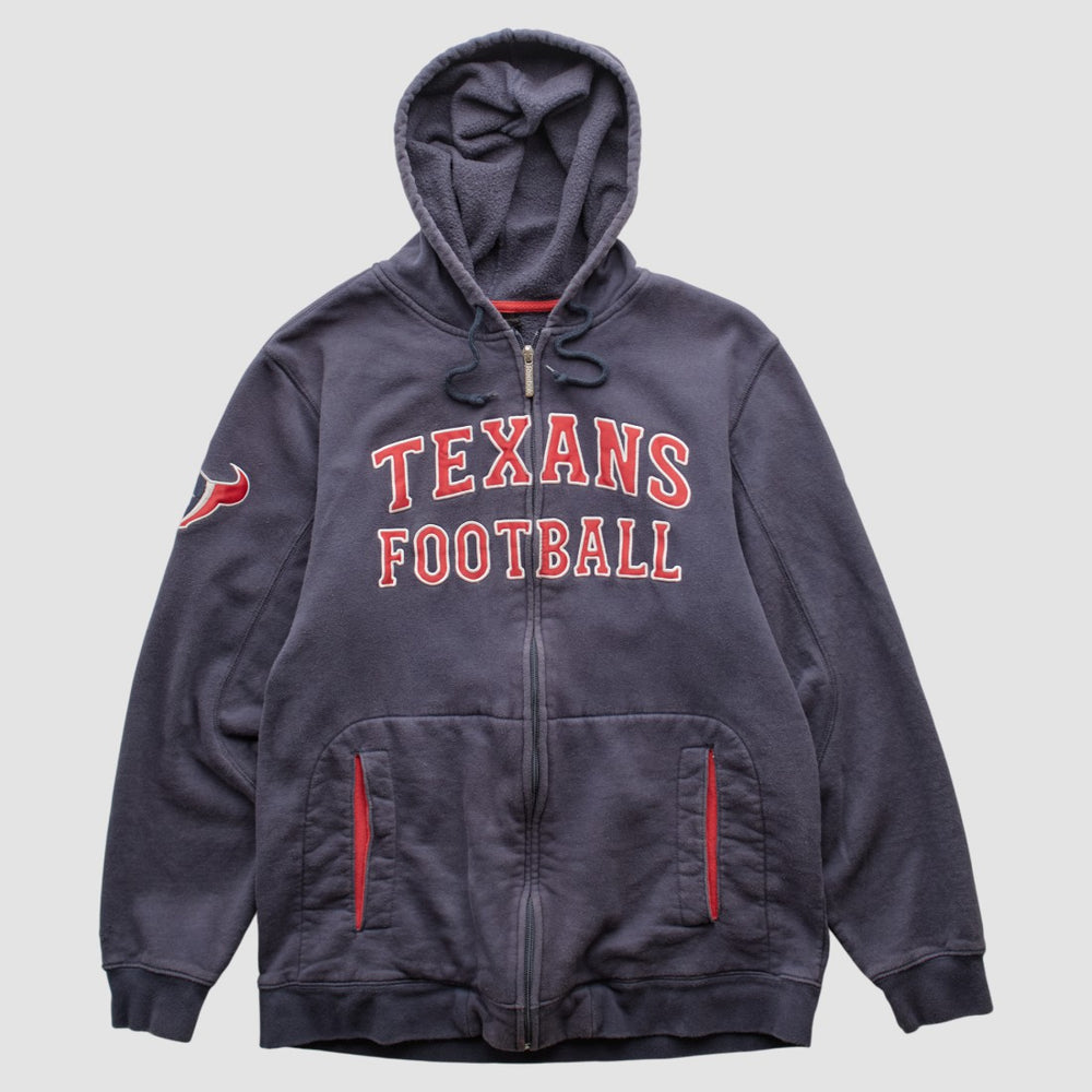 Houston Texans Reebok 2010s Hooded Full Zip Sweatshirt - Navy Sweatshirts