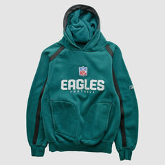 Philadelphia Eagles Reebok 2000s Hooded Pullover Sweatshirt - Teal Pullover
