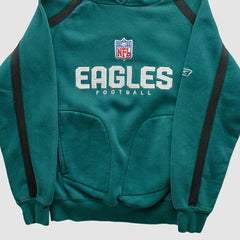 Philadelphia Eagles Reebok 2000s Hooded Pullover Sweatshirt - Teal Pullover