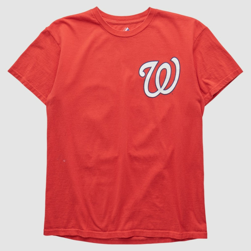 Washington Nationals Majestic 2000s T-shirt - Red - Vintage T-shirts