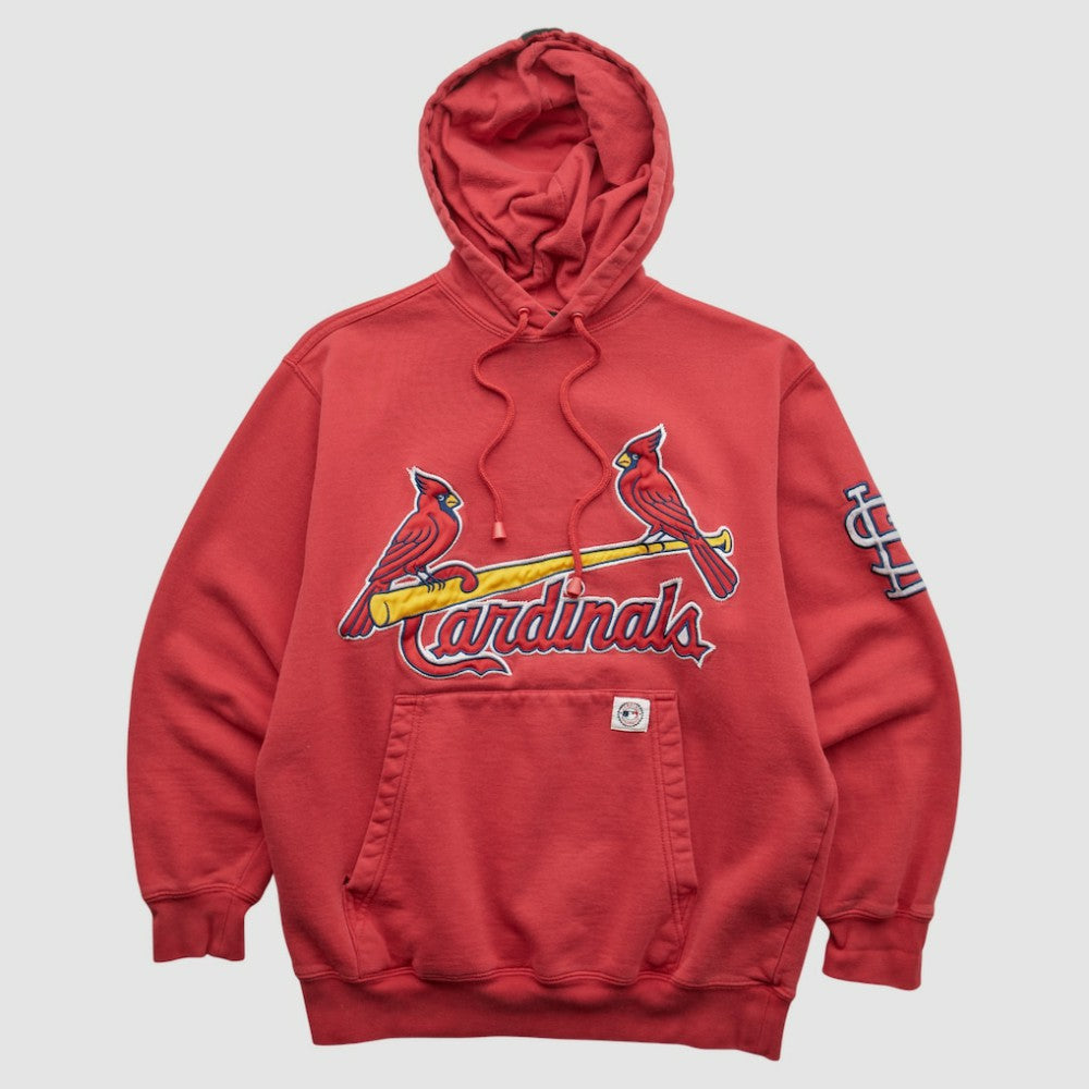 St. Louis Cardinals Stitches 2000s Hooded Pullover Sweatshirt - Red - XVintage Pullover